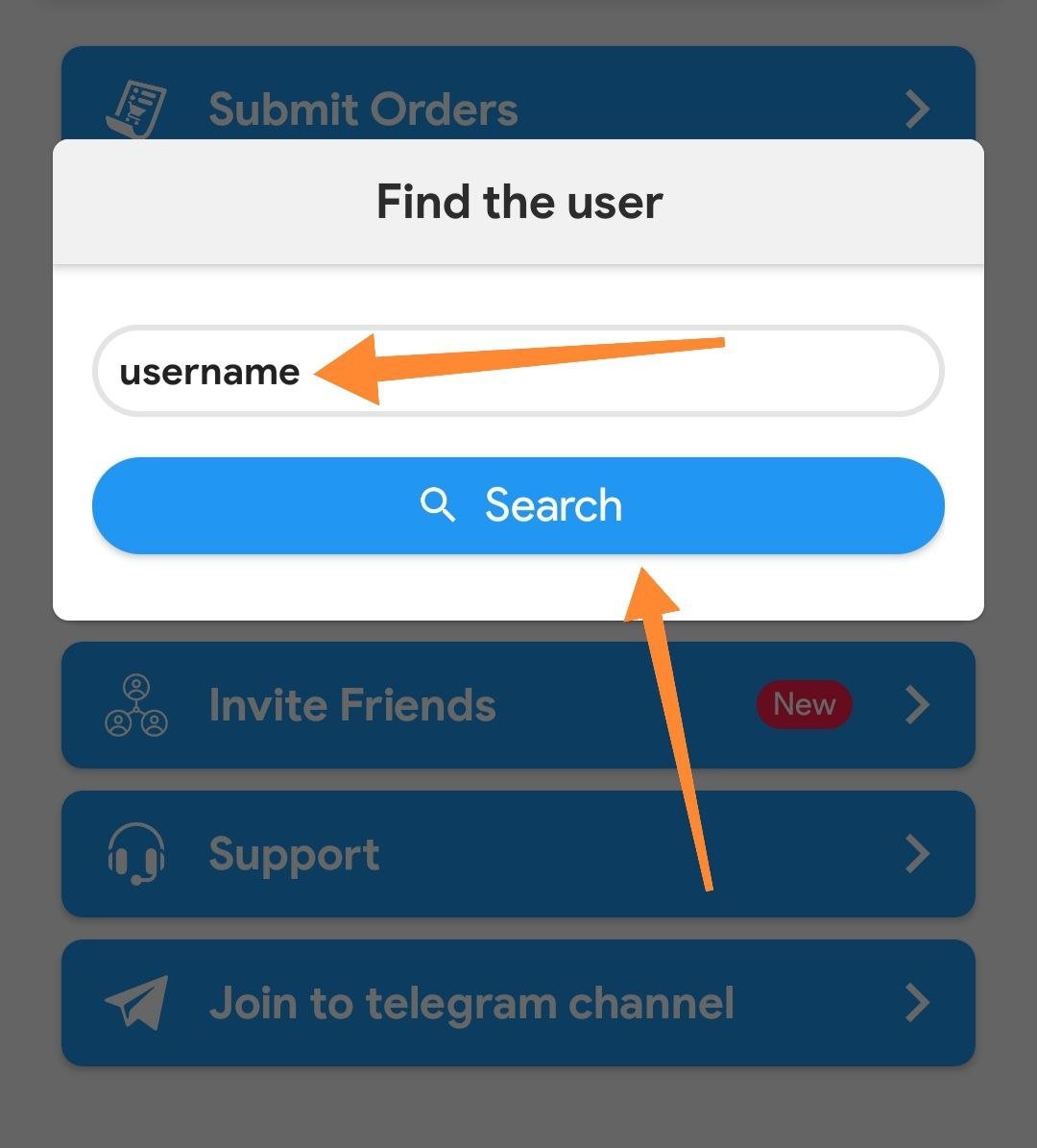 Search Username In FiraFollower